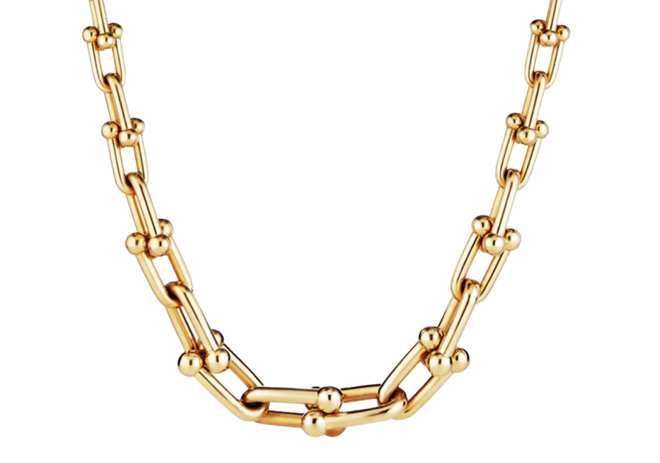Solid gold link chain necklace