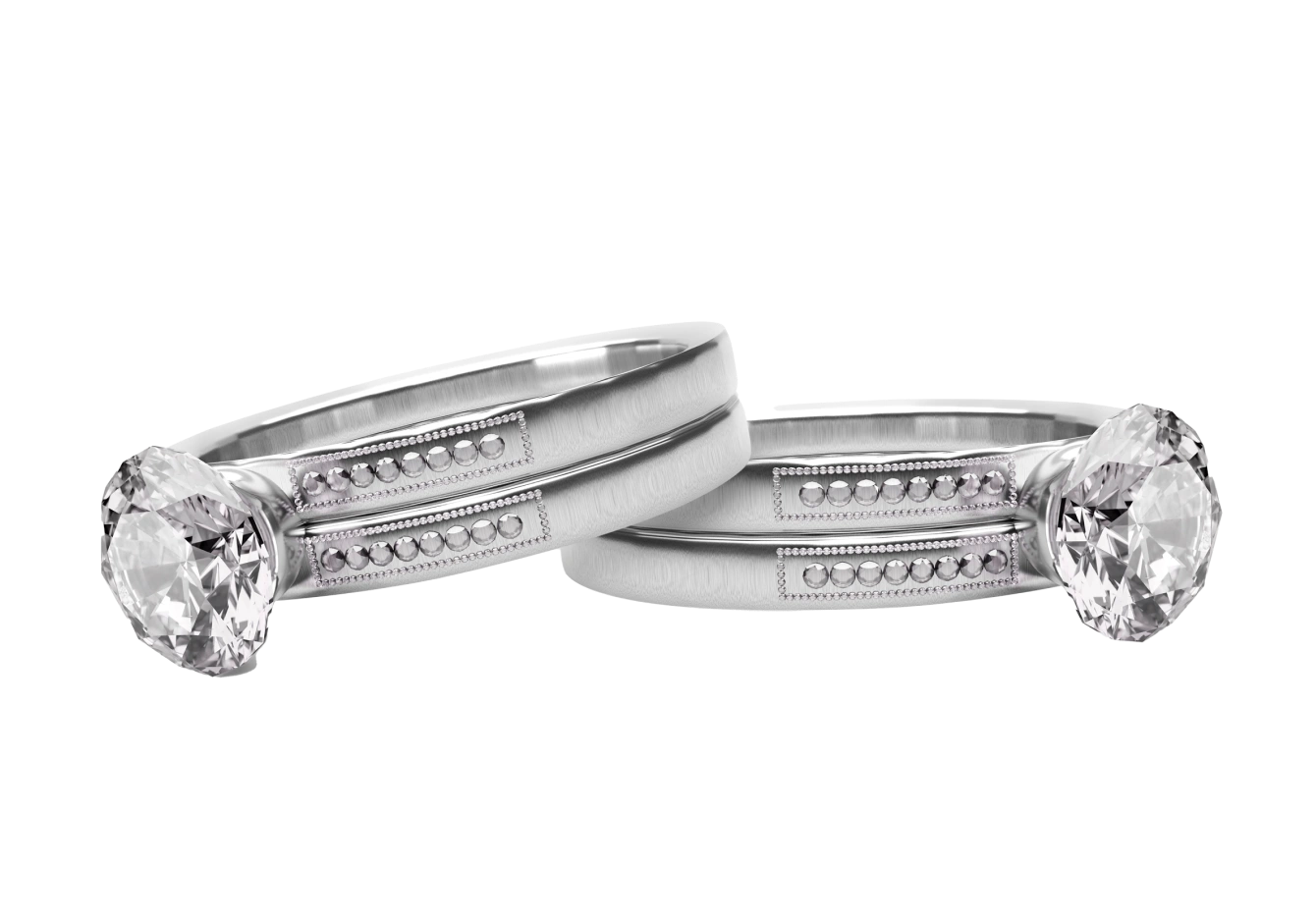 A pair of diamond-set bands