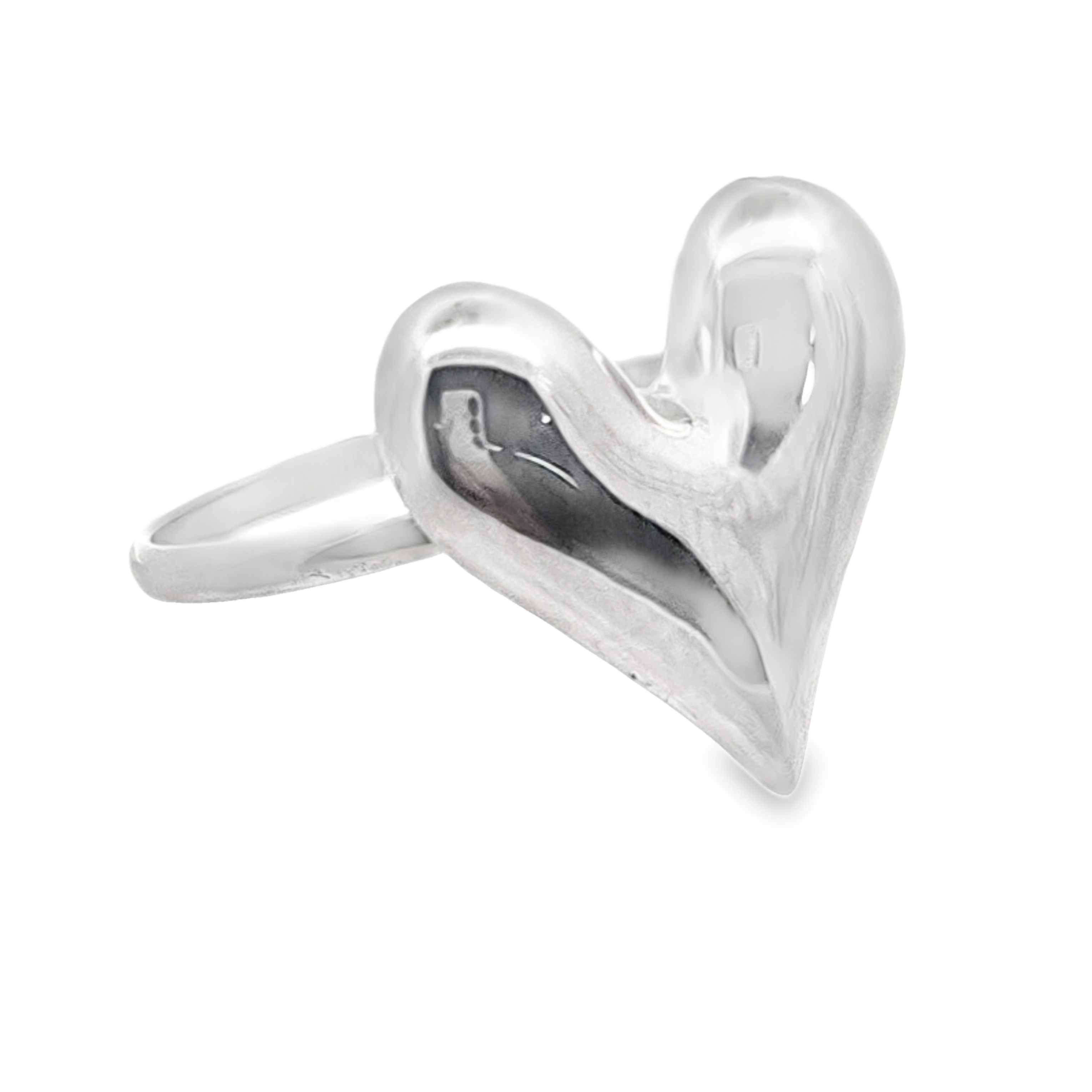 Puffy Heart Ring White Gold